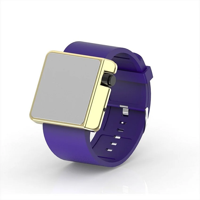 Cool Watch Saat - Gold Shiny Led Edition - Mor Kayış Unisex Cool Watch Saat - Gold Shiny Led Edition - Mor Kayış Unisex