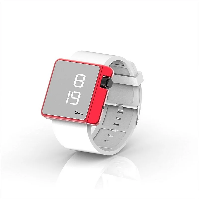 Cool Watch Saat - Kırmızı Edition - Beyaz Kayış Unisex