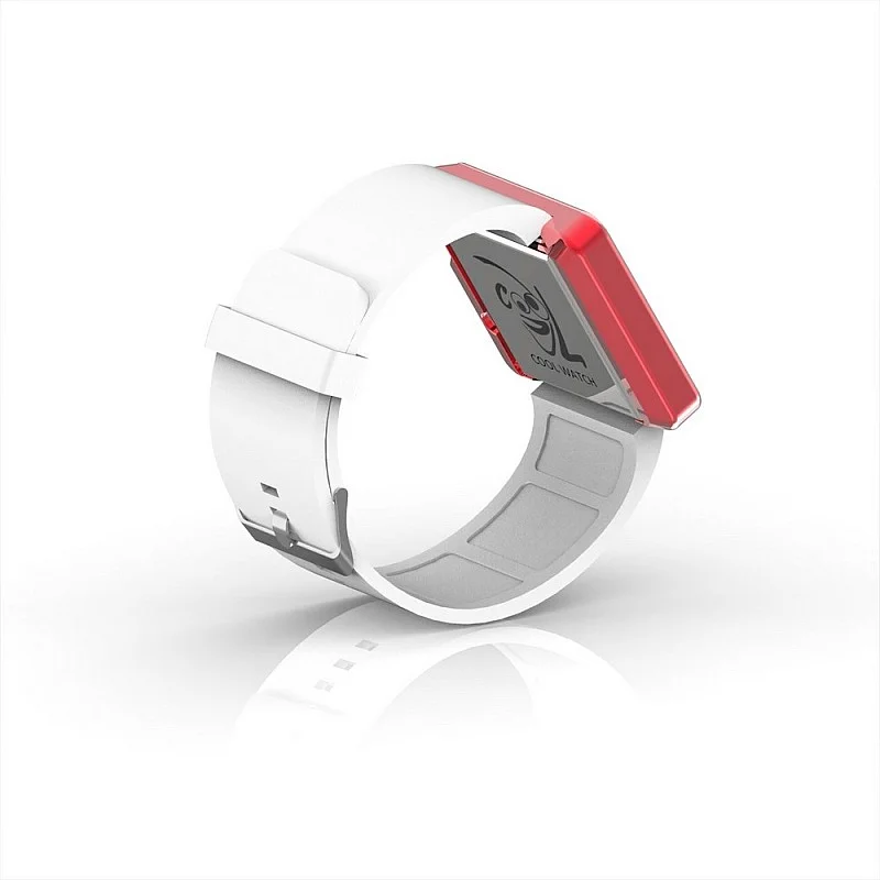 (Cool Watch Saat - Kırmızı Edition - Beyaz Kayış Unisex)