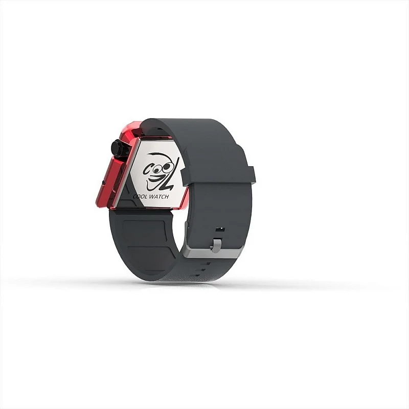 Cool Watch Saat - Kırmızı Edition - Gri Kayış Unisex
