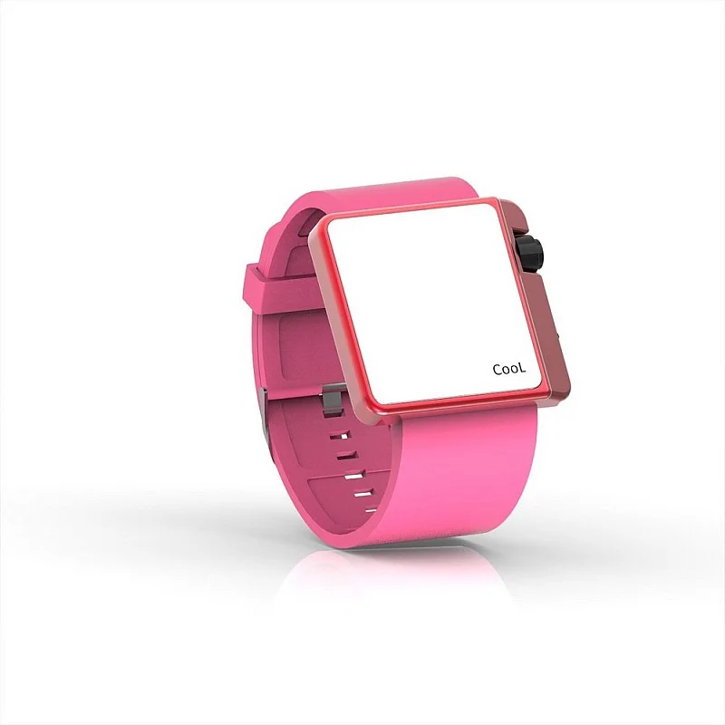 Cool Watch Saat - Kırmızı Edition - Pembe Kayış Unisex
