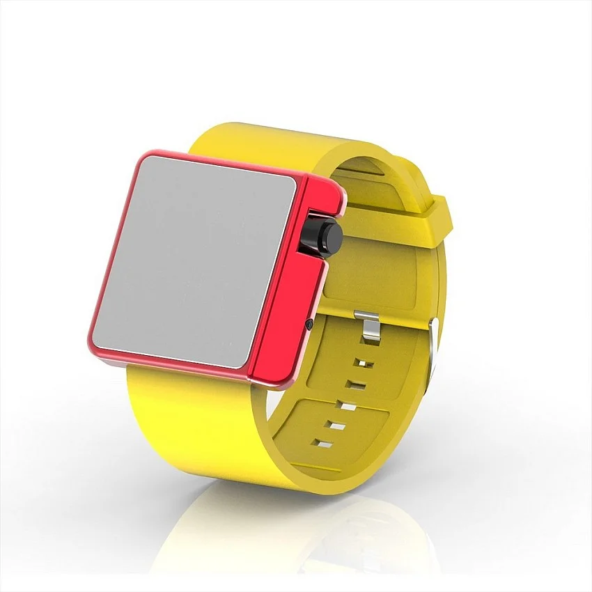 Cool Watch Saat - Kırmızı Edition - Sarı Kayış Unisex Cool Watch Saat - Kırmızı Edition - Sarı Kayış Unisex
