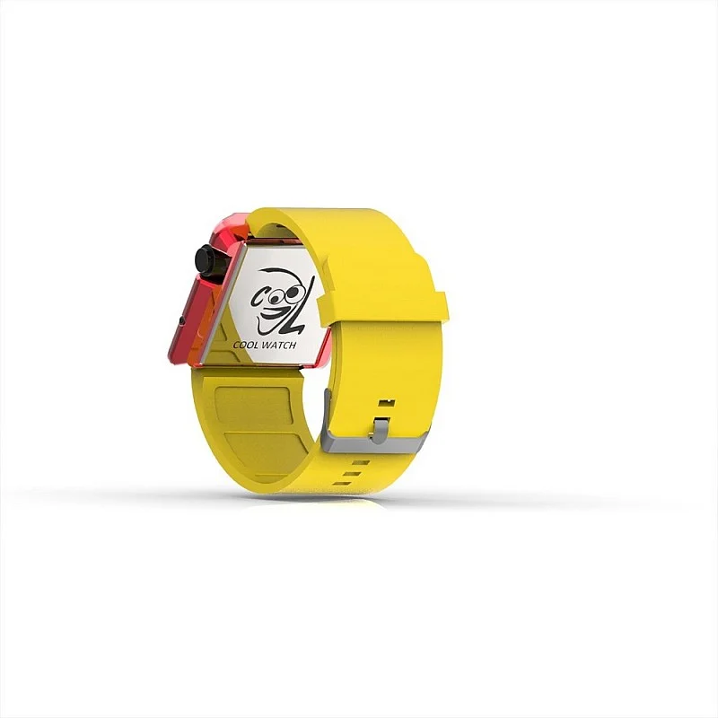 Cool Watch Saat - Kırmızı Edition - Sarı Kayış Unisex