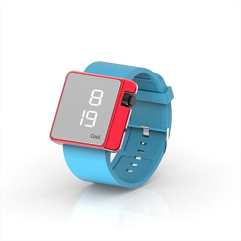 Cool Watch Saat - Kırmızı Edition - Turkuaz Kayış Unisex Cool Watch Saat - Kırmızı Edition - Turkuaz Kayış Unisex