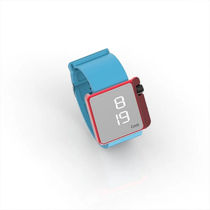 Cool Watch Saat - Kırmızı Edition - Turkuaz Kayış Unisex Cool Watch Saat - Kırmızı Edition - Turkuaz Kayış Unisex
