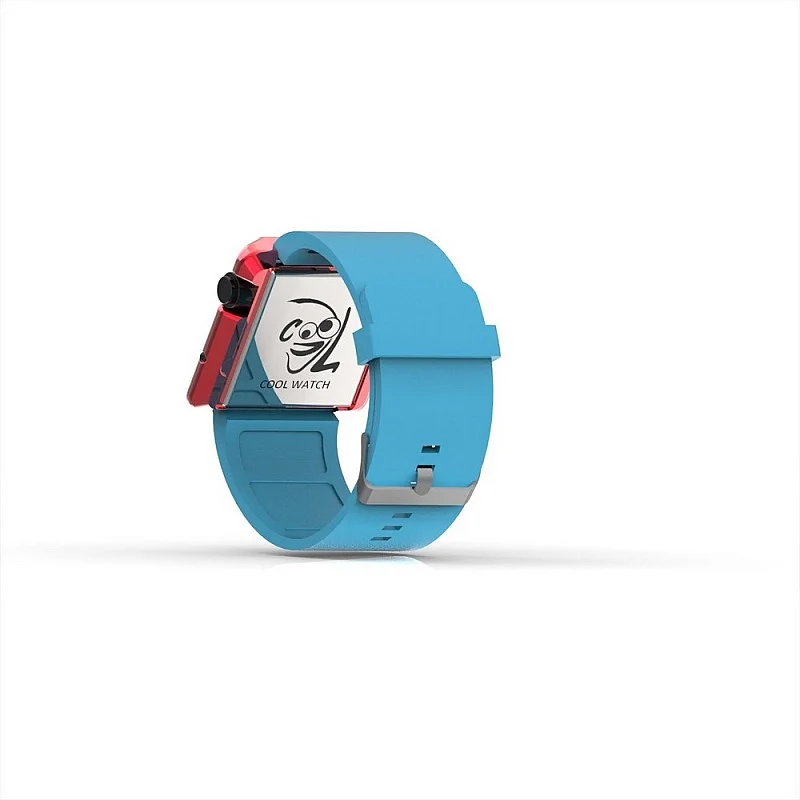 (Cool Watch Saat - Kırmızı Edition - Turkuaz Kayış Unisex)
