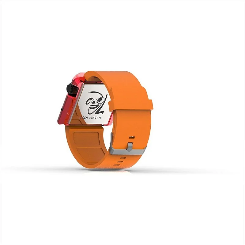 Cool Watch Saat - Kırmızı Edition - Turuncu Kayış Unisex