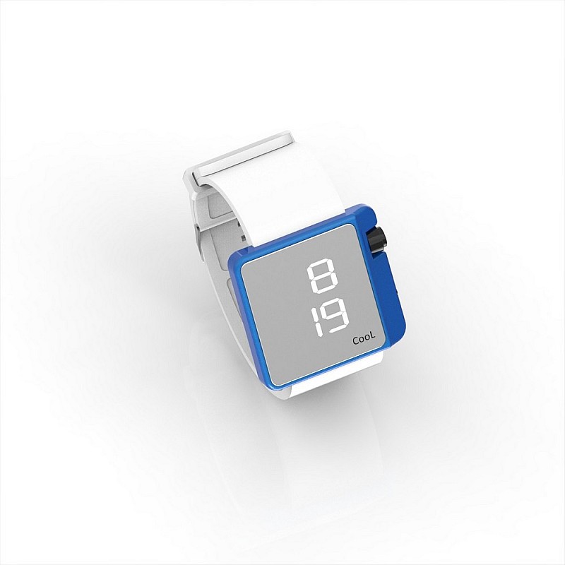 Cool Watch Saat - Mavi Edition - Beyaz Kayış Unisex