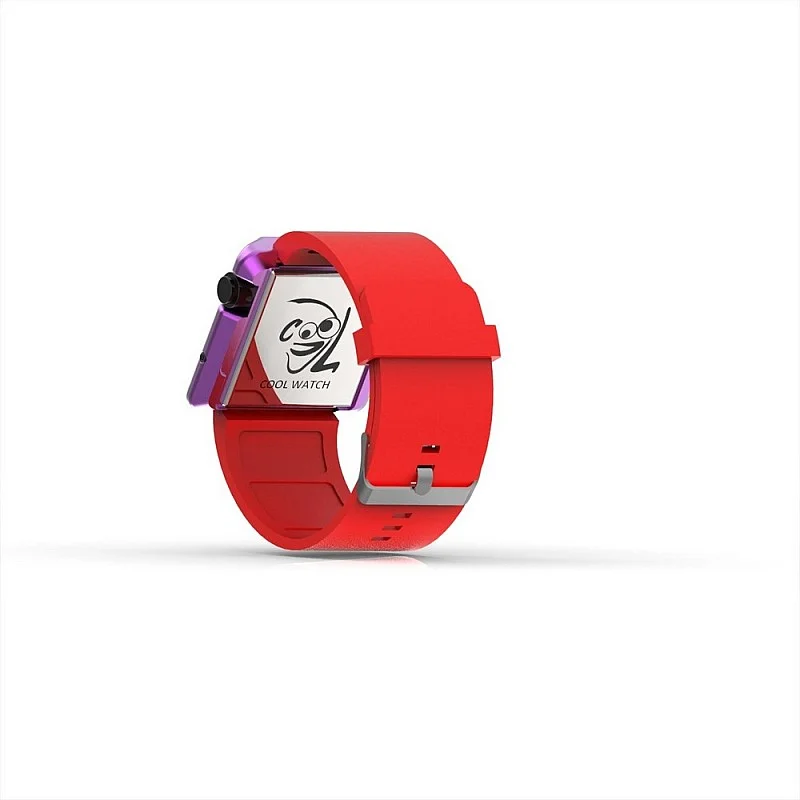 Cool Watch Saat - Mor Edition - Kırmızı Kayış Unisex
