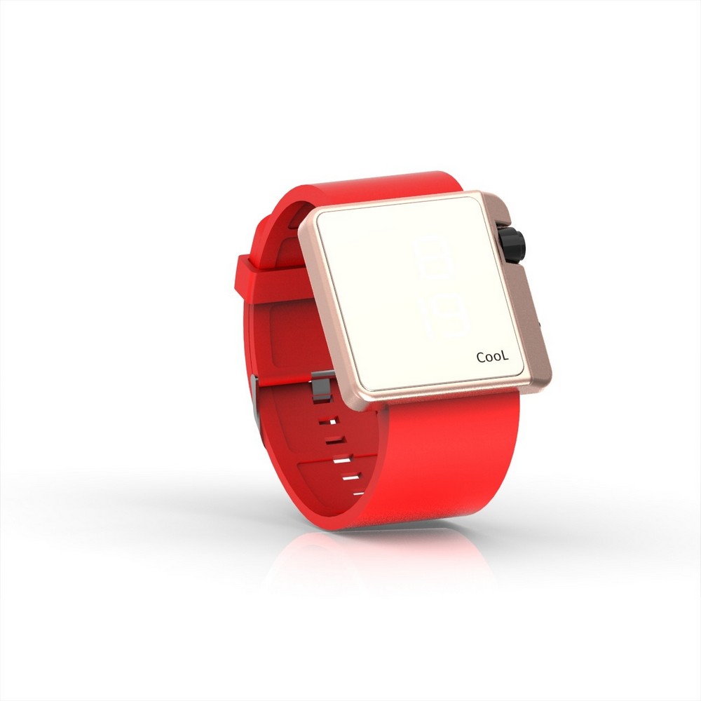 Cool Watch Saat - Rose Edition - Kırmızı Kayış Unisex