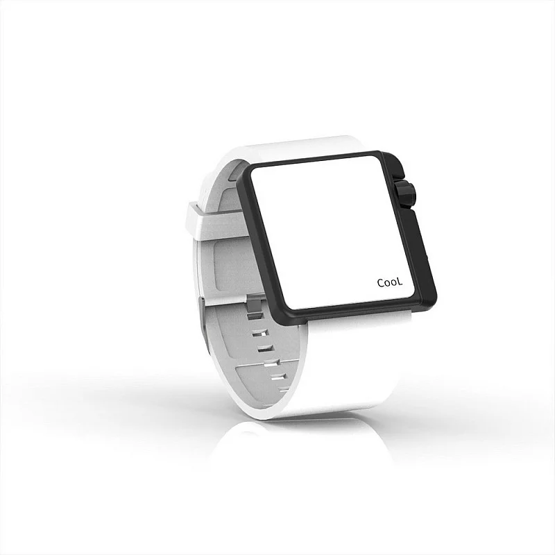 Cool Watch Saat - Siyah Edition - Beyaz Kayış Unisex Cool Watch Saat - Siyah Edition - Beyaz Kayış Unisex