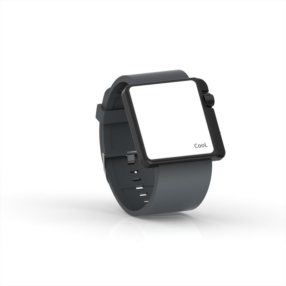 Cool Watch Saat - Siyah Edition - Gri Kayış Unisex