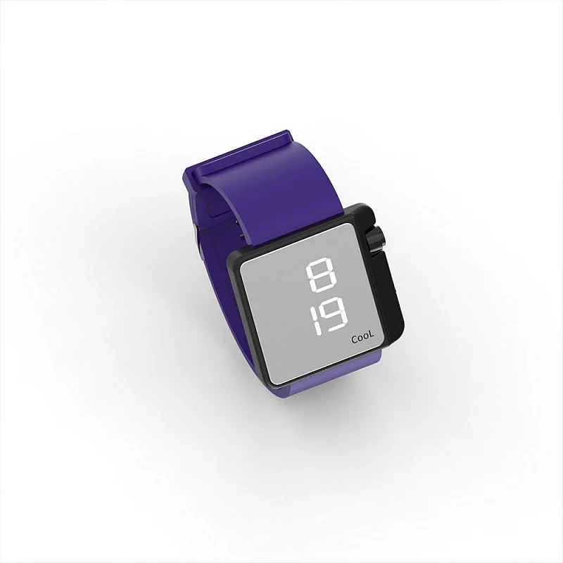 Cool Watch Saat - Siyah Edition - Mor Kayış Unisex