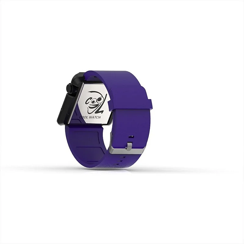 Cool Watch Saat - Siyah Edition - Mor Kayış Unisex