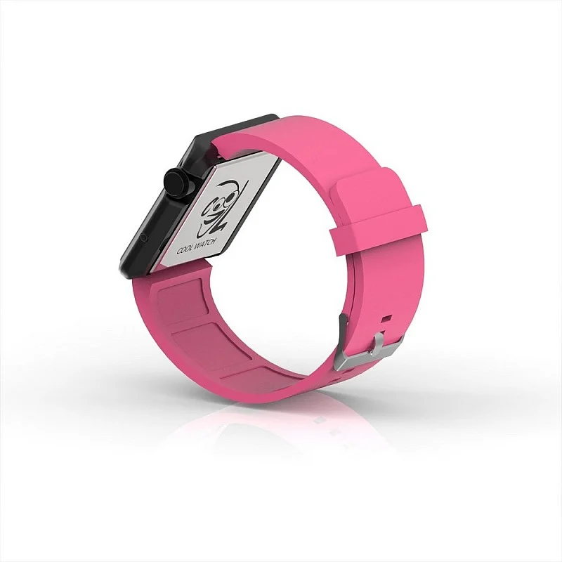 (Cool Watch Saat - Siyah Edition - Pembe Kayış Unisex)