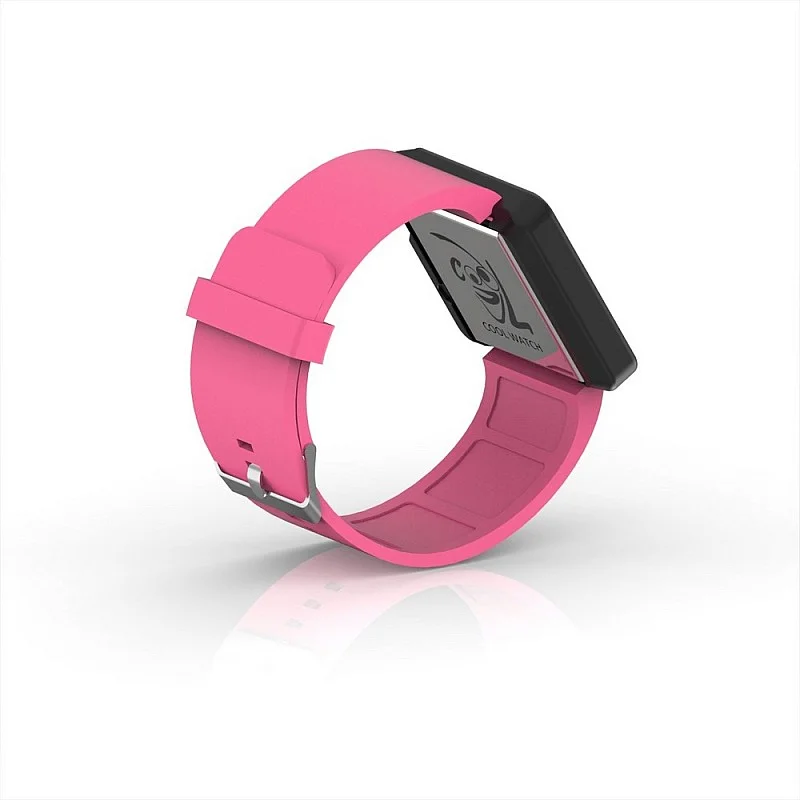 (Cool Watch Saat - Siyah Edition - Pembe Kayış Unisex)