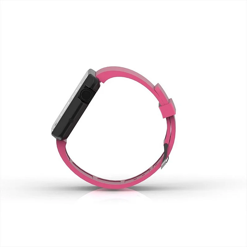 (Cool Watch Saat - Siyah Edition - Pembe Kayış Unisex)
