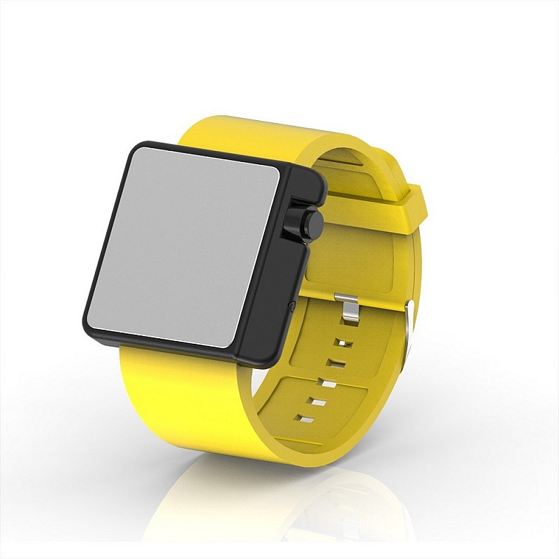 Cool Watch Saat - Siyah Edition - Sarı Kayış Unisex