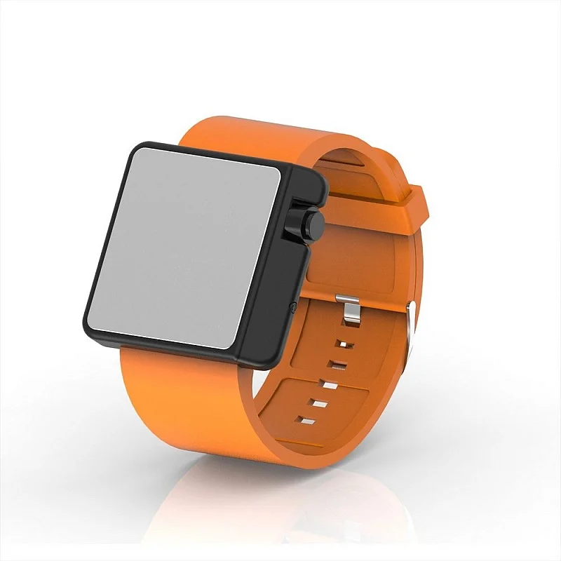 Cool Watch Saat - Siyah Edition - Turuncu Kayış Unisex