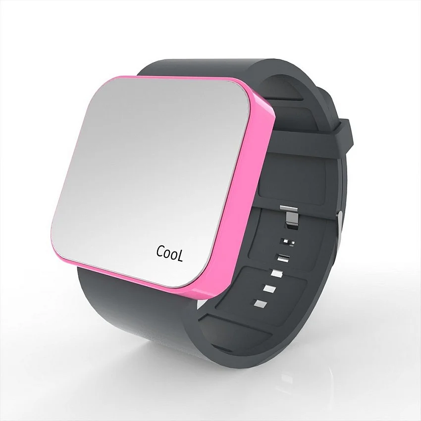 Cool Watch Saat - Pembe Led Kasa - Gri Kayış Unisex Cool Watch Saat - Pembe Led Kasa - Gri Kayış Unisex