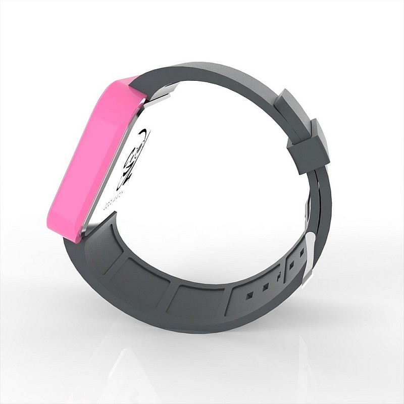 Cool Watch Saat - Pembe Led Kasa - Gri Kayış Unisex