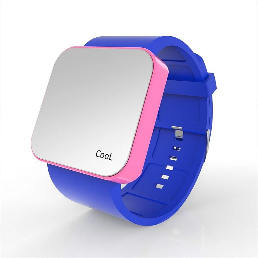 Cool Watch Saat - Pembe Led Kasa - Mavi Kayış Unisex Cool Watch Saat - Pembe Led Kasa - Mavi Kayış Unisex