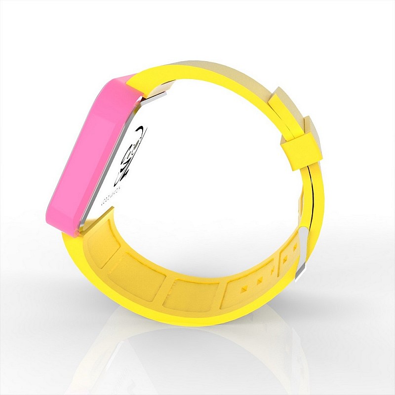 Cool Watch Saat - Pembe Led Kasa - Sarı Kayış Unisex