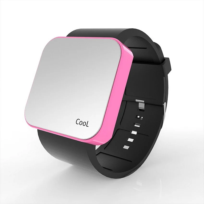Cool Watch Saat - Pembe Led Kasa - Siyah Kayış Unisex Cool Watch Saat - Pembe Led Kasa - Siyah Kayış Unisex