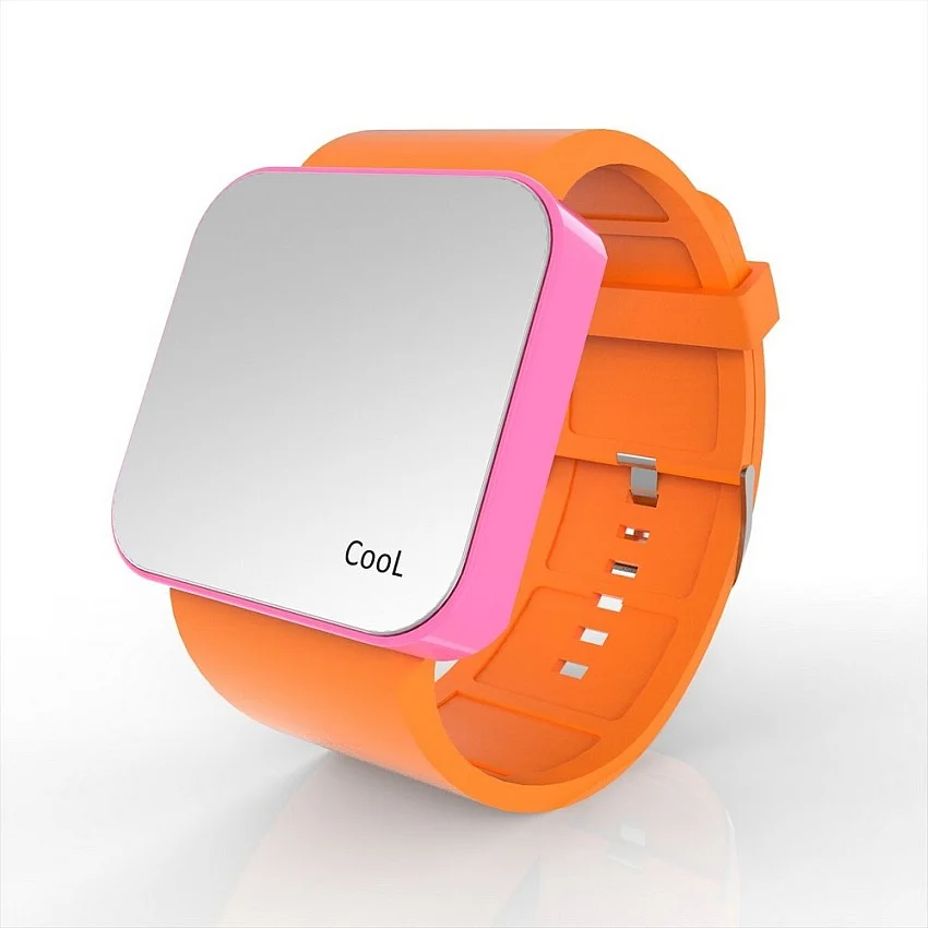 Cool Watch Saat - Pembe Led Kasa - Turuncu Kayış Unisex Cool Watch Saat - Pembe Led Kasa - Turuncu Kayış Unisex