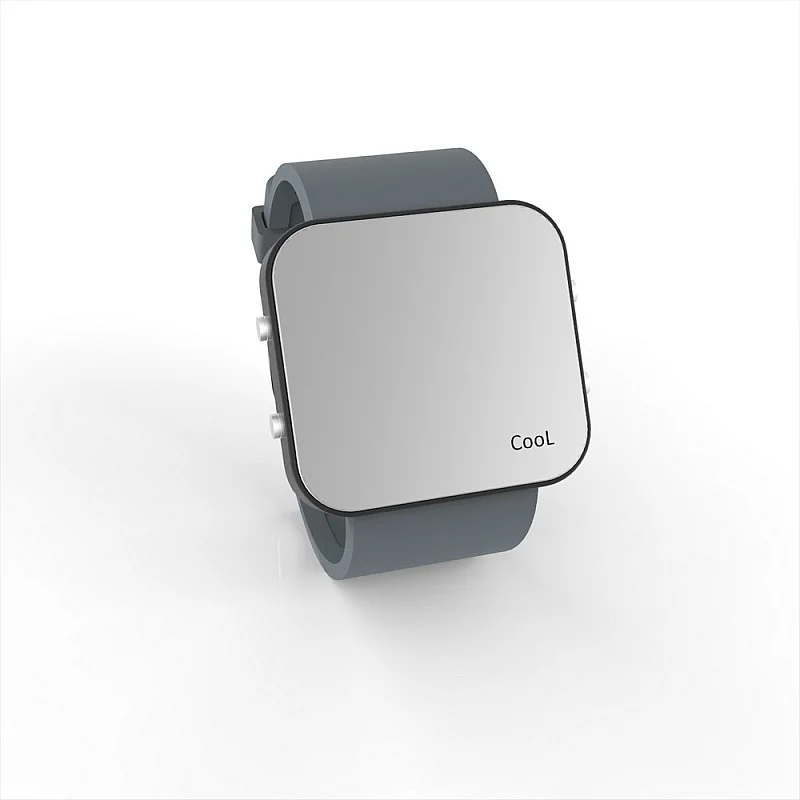 Cool Watch Saat - Siyah Led Kasa - Gri Kayış Unisex