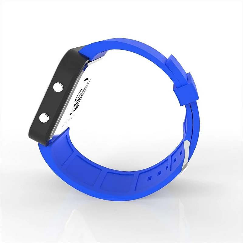 (Cool Watch Saat - Siyah Led Kasa - Mavi Kayış Unisex)