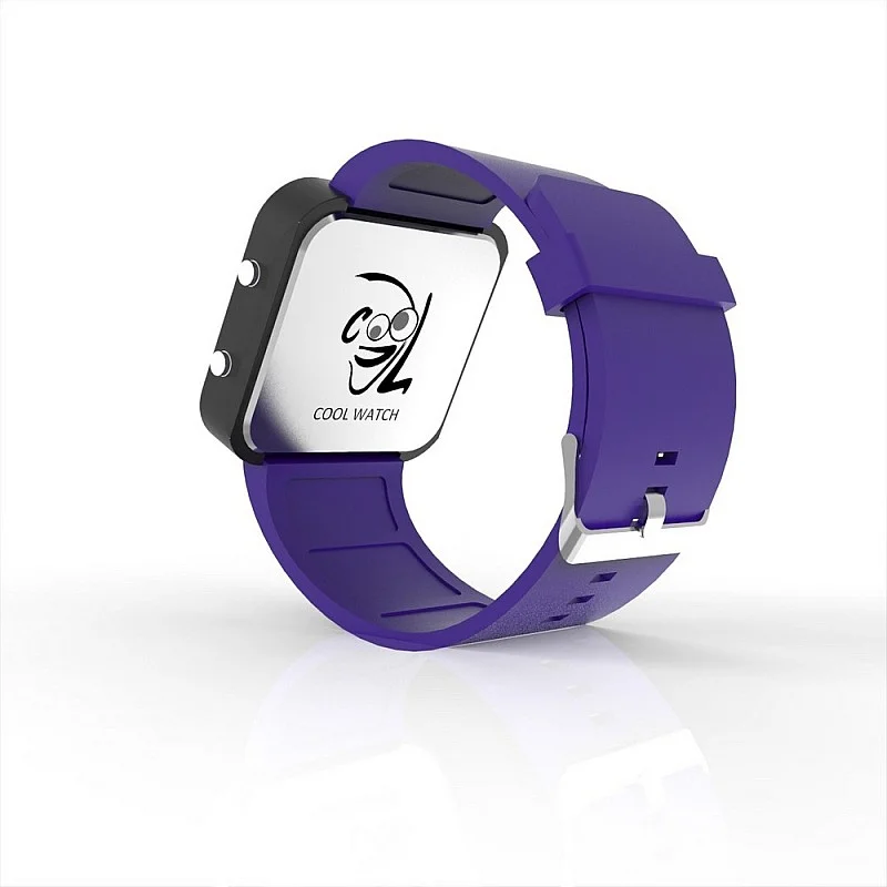 Cool Watch Saat - Siyah Led Kasa - Mor Kayış Unisex Cool Watch Saat - Siyah Led Kasa - Mor Kayış Unisex