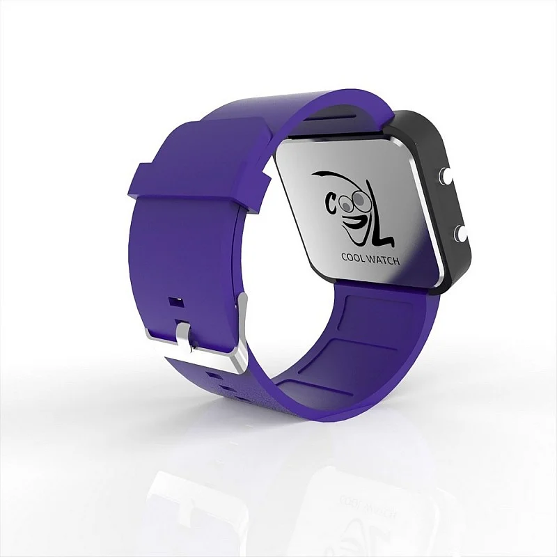 Cool Watch Saat - Siyah Led Kasa - Mor Kayış Unisex Cool Watch Saat - Siyah Led Kasa - Mor Kayış Unisex