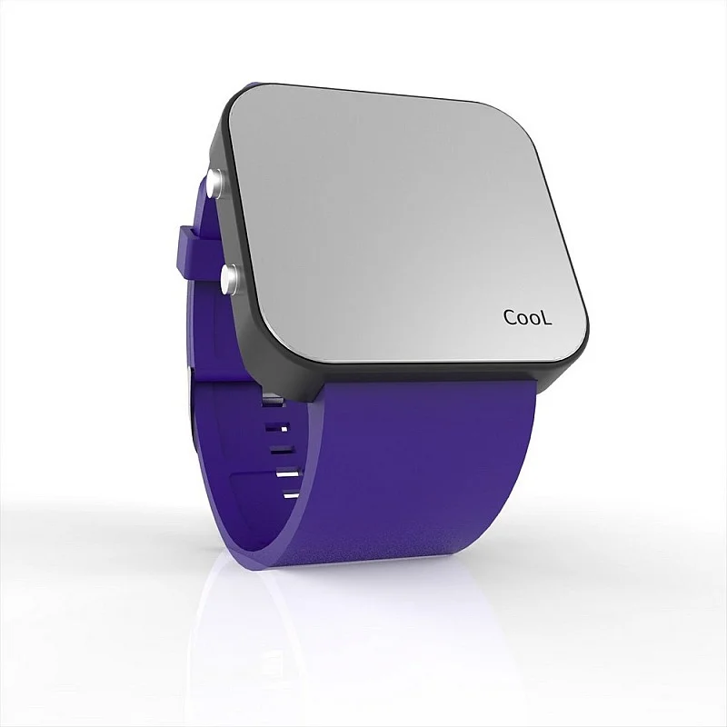 Cool Watch Saat - Siyah Led Kasa - Mor Kayış Unisex Cool Watch Saat - Siyah Led Kasa - Mor Kayış Unisex