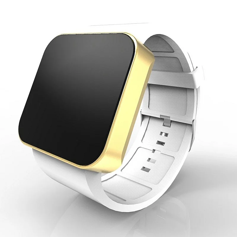 Cool Watch Saat - Gold Mat Dokunmatik Kasa - Beyaz Kayış Unisex Cool Watch Saat - Gold Mat Dokunmatik Kasa - Beyaz Kayış Unisex