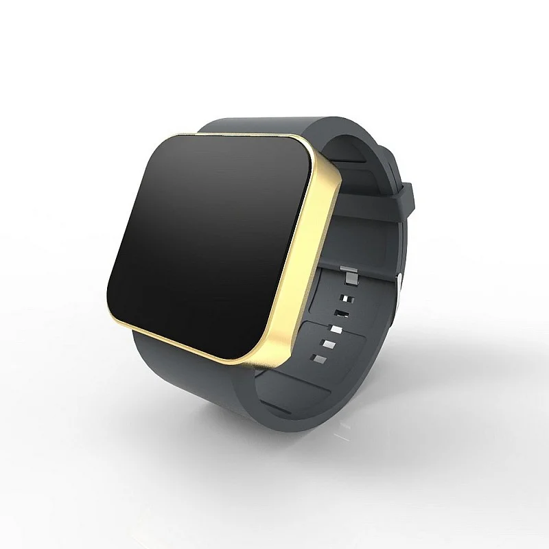 Cool Watch Saat - Gold Mat Dokunmatik Kasa - Gri Kayış Unisex Cool Watch Saat - Gold Mat Dokunmatik Kasa - Gri Kayış Unisex