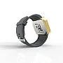 Cool Watch Saat - Gold Mat Dokunmatik Kasa - Gri Kayış Unisex