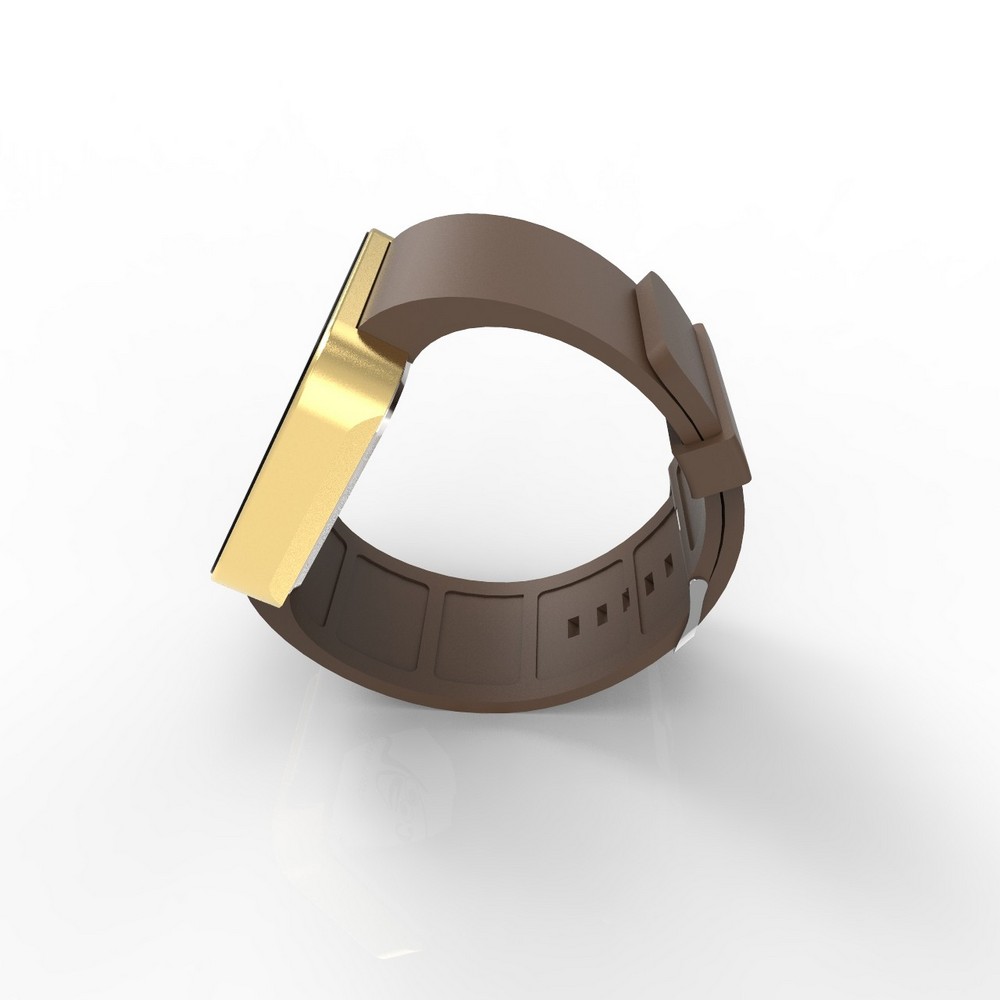 Cool Watch Saat - Gold Mat Dokunmatik Kasa - Kahverengi Kayış Unisex