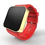 Cool Watch Saat - Gold Mat Dokunmatik Kasa - Kırmızı Kayış Unisex