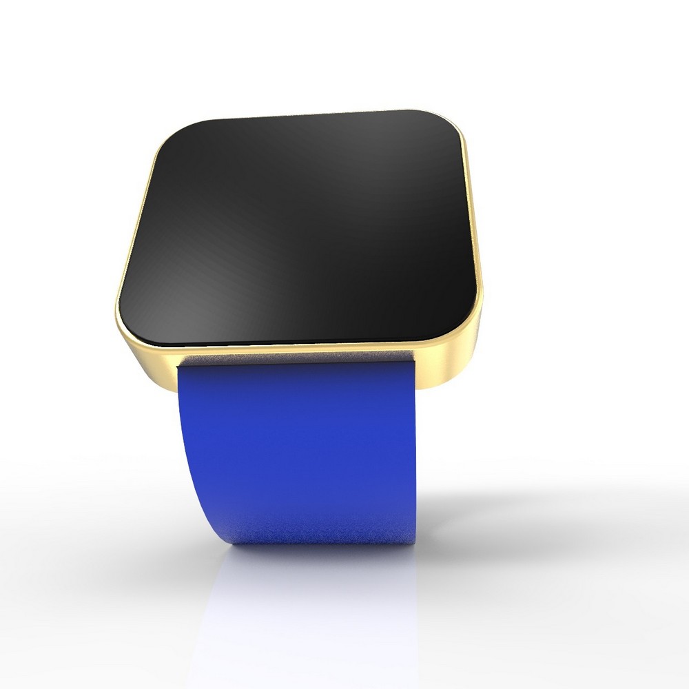 Cool Watch Saat - Gold Mat Dokunmatik Kasa - Mavi Kayış Unisex