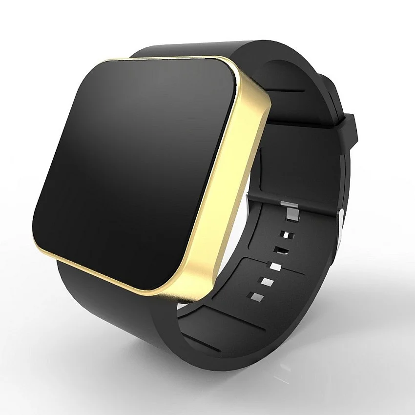 Cool Watch Saat - Gold Mat Dokunmatik Kasa - Siyah Kayış Unisex Cool Watch Saat - Gold Mat Dokunmatik Kasa - Siyah Kayış Unisex