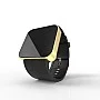 Cool Watch Saat - Gold Mat Dokunmatik Kasa - Siyah Kayış Unisex