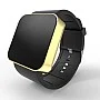 Cool Watch Saat - Gold Mat Dokunmatik Kasa - Siyah Kayış Unisex