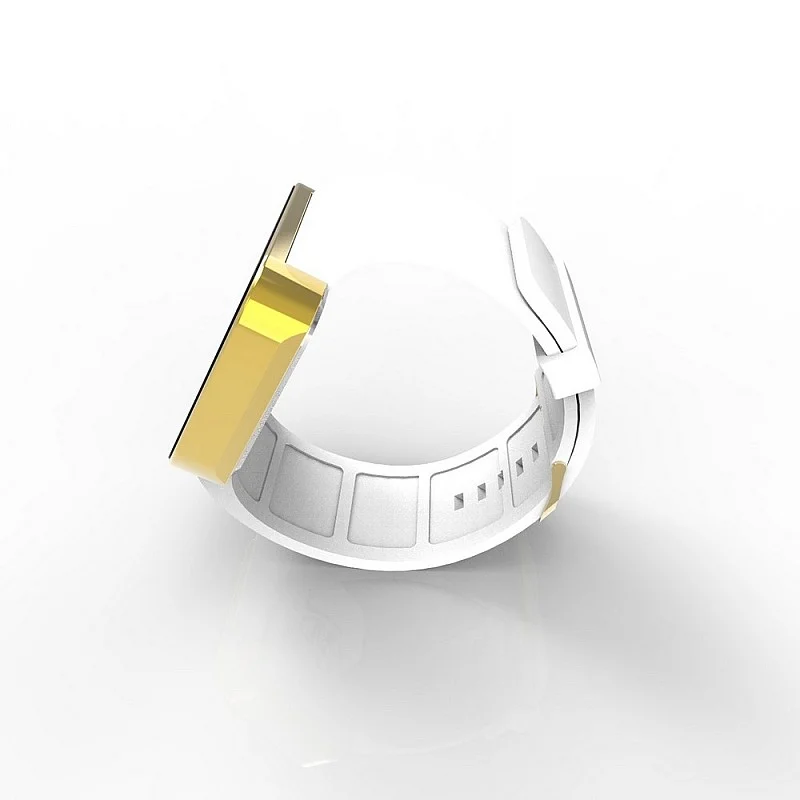 Cool Watch Saat - Gold Shiny Dokunmatik Kasa - Beyaz Kayış Unisex Cool Watch Saat - Gold Shiny Dokunmatik Kasa - Beyaz Kayış Unisex