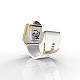 Cool Watch Saat - Gold Shiny Dokunmatik Kasa - Beyaz Kayış Unisex