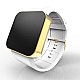 Cool Watch Saat - Gold Shiny Dokunmatik Kasa - Beyaz Kayış Unisex