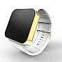 Cool Watch Saat - Gold Shiny Dokunmatik Kasa - Beyaz Kayış Unisex