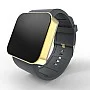 Cool Watch Saat - Gold Shiny Dokunmatik Kasa - Gri Kayış Unisex