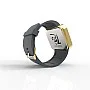 Cool Watch Saat - Gold Shiny Dokunmatik Kasa - Gri Kayış Unisex