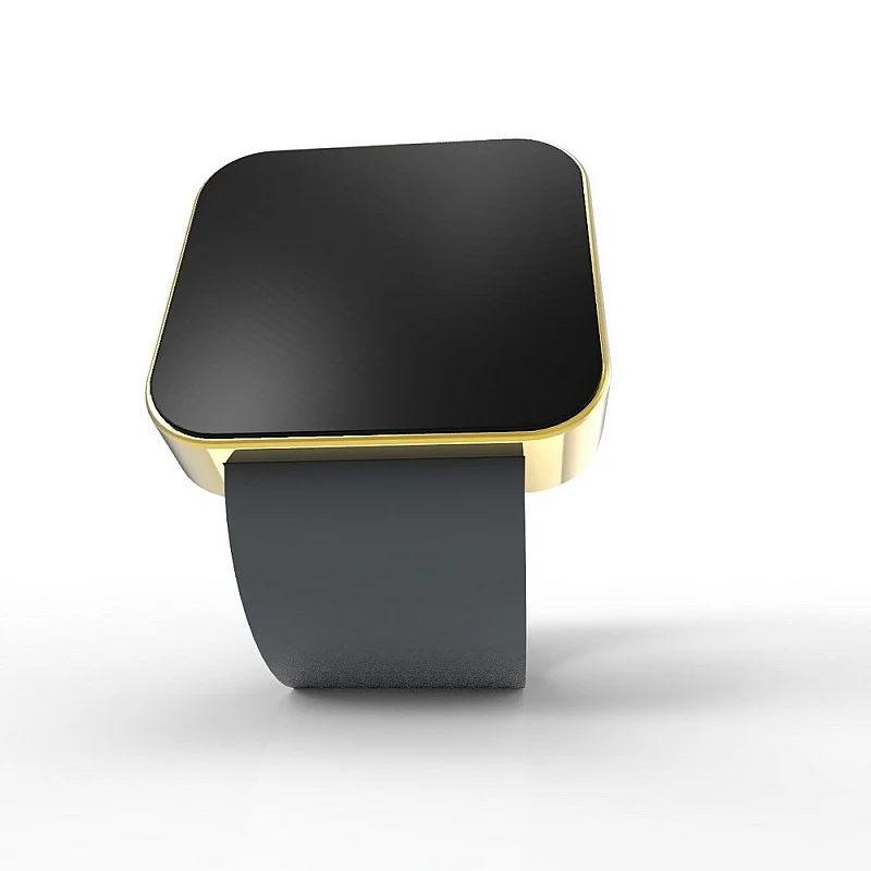 Cool Watch Saat - Gold Shiny Dokunmatik Kasa - Gri Kayış Unisex
